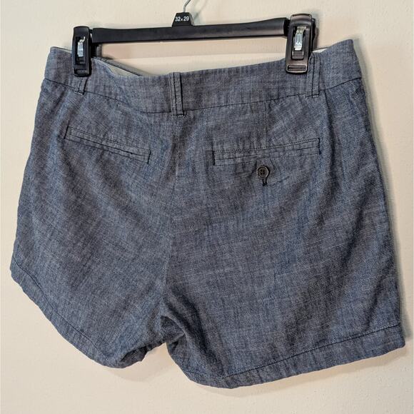 J. Crew Factory Blue Chambray 100% Cotton Preppy Chino Shorts Size 8 - Picture 5 of 9